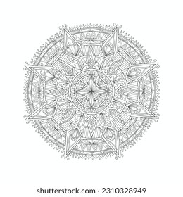simple mandala art design in illustration - Shutterstock ID 2310328949
