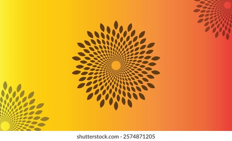 Simple Mandala Art Design. Sunburst Mandala Art Design with Gradient Background. Seamless Radiant Floral Mandala Pattern for Modern Backgrounds. Circular Mandala Pattern with Leaf Petal Motif for Wall