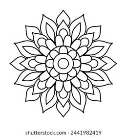 simple mandala art for mehendi design, yoga logo
