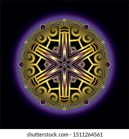 simple mandala art ornament for printing