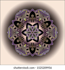 simple mandala art ornament for printing