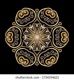 simple mandala art ornament for printing