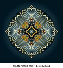 ornamento de arte mandala simple para impresión
