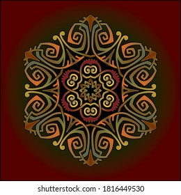 simple mandala art ornament for printing