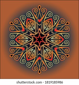 simple mandala art ornament for printing