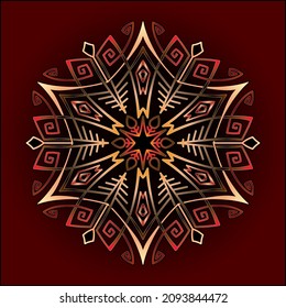 simple mandala art ornament for printing