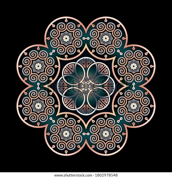 Simple Mandala Art Ornament Printing Stock Vector (Royalty Free ...