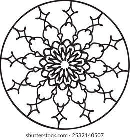 Simple mandala art silhouette, vector illustration
