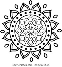 Simple Mandala art vector illustration.