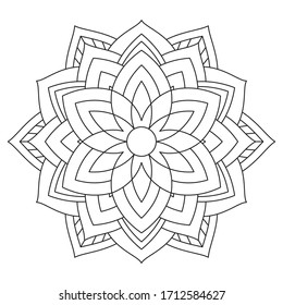Simple Mandala Art In White Background