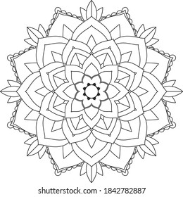 Simple Mandala Shape Coloring Vector Mandala Stock Vector (royalty Free 