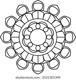Einfache Mandala Malbuch Seite Kreis Vektor Clipart Blume Blume Orientalisch Orientalisch Muster Illustration Indische Meditation Dekorativ