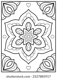 Simple mandala coloring for children. Mindfulness practice for kids.