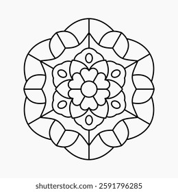 Simple Mandala Coloring Page Vector