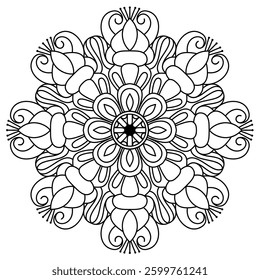 simple mandala design for adults coloring book, mandala art for wall art, henna design, tattoo
