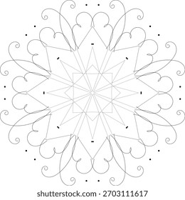 Simple Mandala Design With Black dot and flower Design