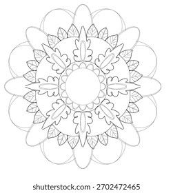 Diseño simple de mandala con líneas circulares limpias, perfecto para el arte decorativo y temas visuales tranquilos