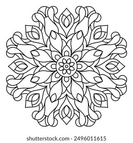 simple mandala design with clean lines for coloring book, mandala design for adults coloring book, mandala art
