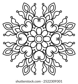 simple mandala design with clean lines for coloring book, tattoo and henna design , mandala design for adults and kids coloring book
