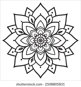 Simple mandala design for coloring
