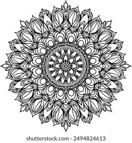 Simple mandala design for coloring. beautiful mandala art for coloring book, mandala design, Vector mandala pattern design with hand drawn.