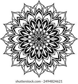 Simple mandala design for coloring. beautiful mandala art for coloring book, mandala design, Vector mandala pattern design with hand drawn.