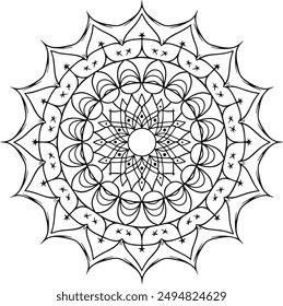 Simple mandala design for coloring. beautiful mandala art for coloring book, mandala design, Vector mandala pattern design with hand drawn.