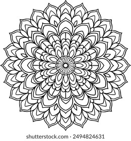 Simple mandala design for coloring. beautiful mandala art for coloring book, mandala design, Vector mandala pattern design with hand drawn.