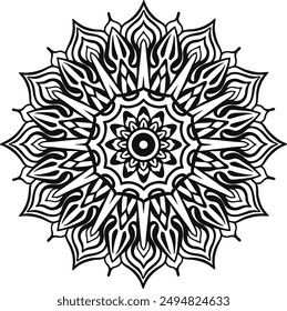 Simple mandala design for coloring. beautiful mandala art for coloring book, mandala design, Vector mandala pattern design with hand drawn.