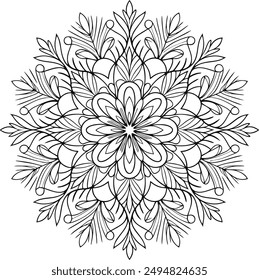 Simple mandala design for coloring. beautiful mandala art for coloring book, mandala design, Vector mandala pattern design with hand drawn.