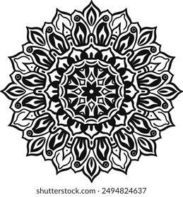 Simple mandala design for coloring. beautiful mandala art for coloring book, mandala design, Vector mandala pattern design with hand drawn.