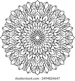 Simple mandala design for coloring. beautiful mandala art for coloring book, mandala design, Vector mandala pattern design with hand drawn.