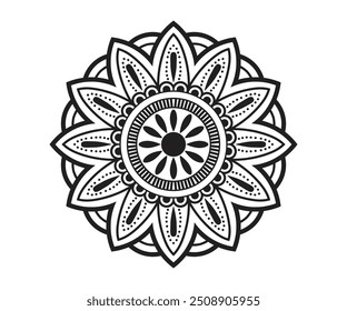 Diseño de mandala simple para colorear. hermoso arte de mandala para colorear libro, diseño de mandala, diseño de patrón de mandala de Vector con dibujado a mano.