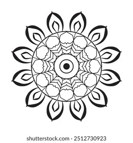 Diseño simple del mandala para colorear. hermoso