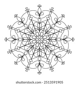 Simple mandala design for coloring. beautiful mandala art for coloring book, mandala design