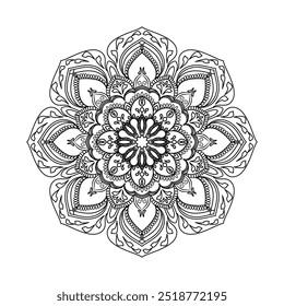 Simple mandala design for coloring. Beautiful mandala art for coloring books. Mandala design vector mandala pattern design