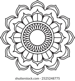 Diseño simple del mandala para colorear. arte hermoso del mandala para colorear el libro, diseño del mandala