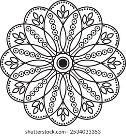 Diseño simple del mandala para colorear. arte hermoso del mandala para colorear el libro, diseño del mandala.