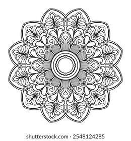 Simple mandala design for coloring. beautiful mandala art for coloring book, mandala design, Vector mandala pattern design with hand drawn.