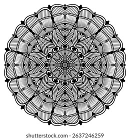 Simple mandala design for coloring. beautiful mandala art for coloring book, mandala design, Vector mandala pattern design with hand drawn. 
