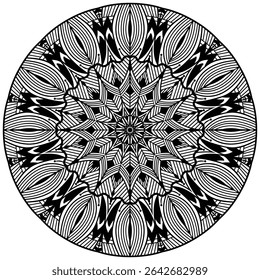 Simple mandala design for coloring. beautiful mandala art for coloring book, mandala design, Vector mandala pattern design with hand drawn. 