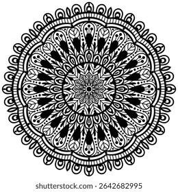Simple mandala design for coloring. beautiful mandala art for coloring book, mandala design, Vector mandala pattern design with hand drawn. 