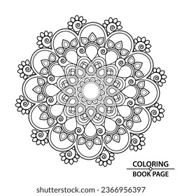 Einfache Mandala Design of Coloring Buchseite für Kinder. Leichte Mandala Farbbuchseiten für Erwachsene, Relax, Gehirnerlebnisse geben Relief.