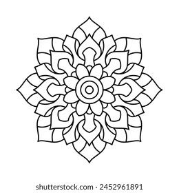 simple mandala design for coloring book, creative mandala art
