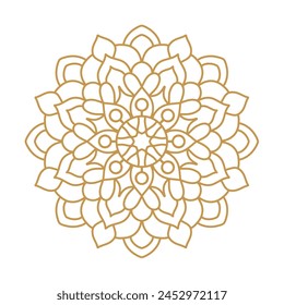 diseño simple de mandala para colorear libro, logotipo de yoga, relajante arte de mandala
