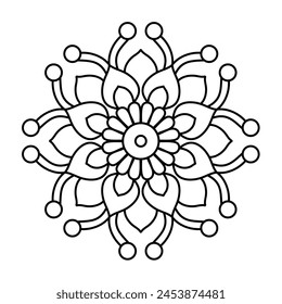 simple mandala design for coloring book, yoga logo, relaxing mandala art
