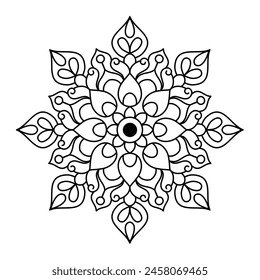 simple mandala design for coloring book, easy mandala art

