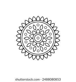 simple mandala design for coloring book, tattoo design, wall art, simple mandala art