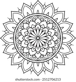 Einfaches Mandala-Design zum Färben von Buch, entspannender und einfacher Mandala-Kunst