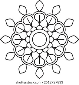 einfaches Mandala-Design zum Färben von Büchern, Tattoo-Design, Wandkunst, einfache Mandala-Kunst